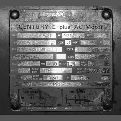 Century E-Plus 15 HP Motor