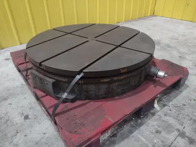 37" ROUND TROYKE T-SLOTTED MANUAL POSITIONING ROTARY TABLE: STOCK #22457
