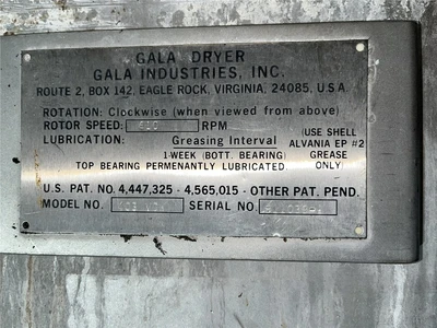 50,000 LB/HR Gala 403VDW Spin Dryer