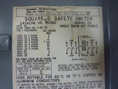 USED SQUARE D HU361E2