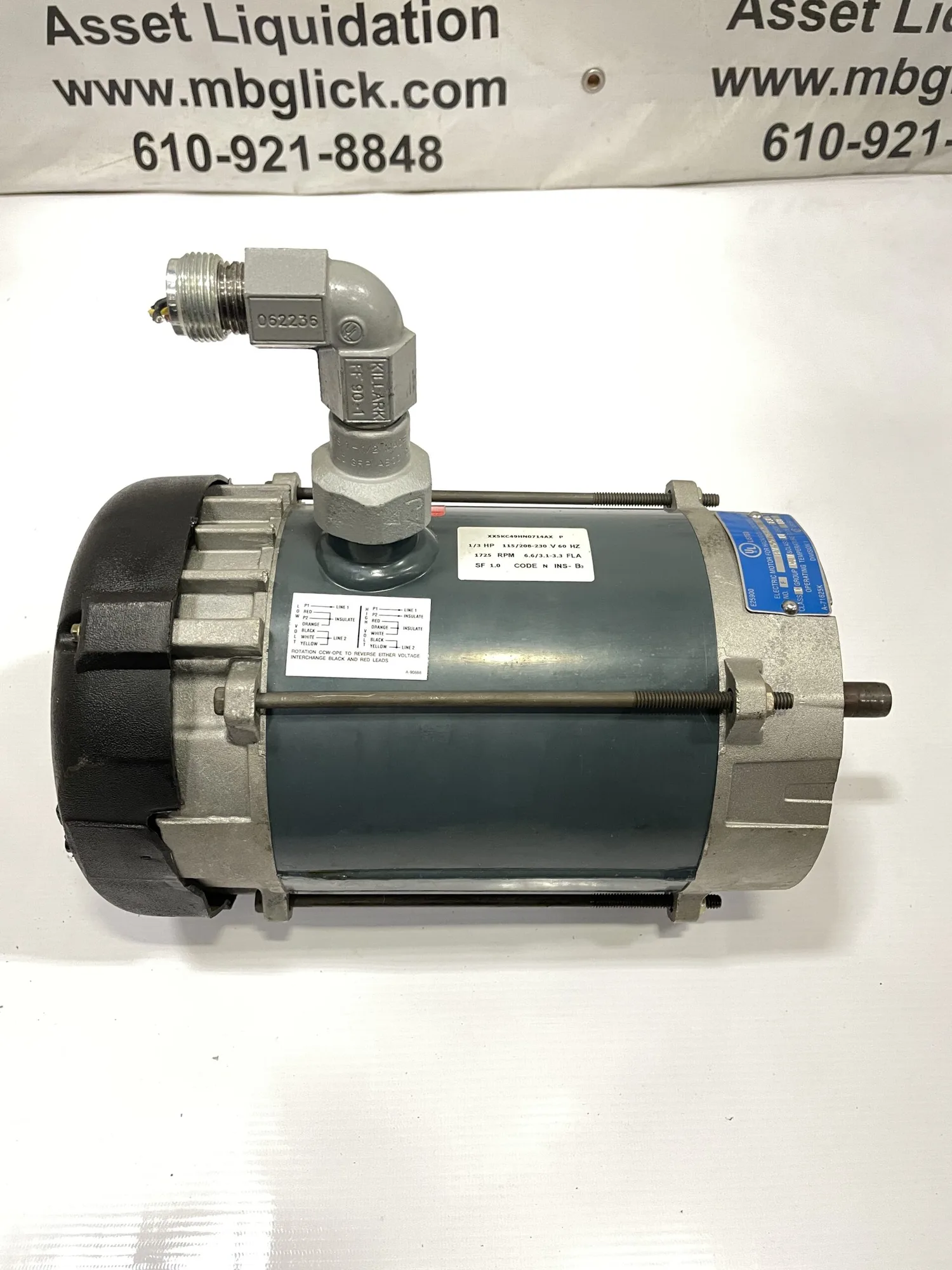 XX5KC49HN0714AX P 1/3HP Explosion Proof Electric Motor 1725RPM 115/208-230V 1PH