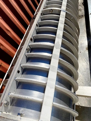 FKC HX-550 screw press for fish dewatering, 304SS & CS frame.