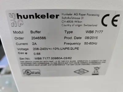 USED 2015 HUNKELER ROLL TO SHEET 22” WIDE CONVERSION LINE