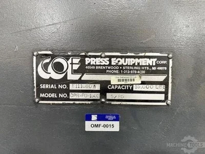 USED COE PRESS EQUIPMENT CPR-PO-15024 & CPPS-350