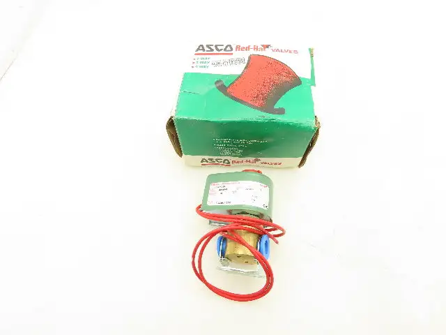Asco 8314C24 Red Hat Solenoid Valve 120V 11W 75PSI 3 Way 1/4"NPT