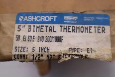 ASHCROFT 5'' BIMETAL THERMOMETER 50 EI60E #2352