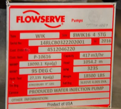 NEW FLOWSERVE 8WIK16