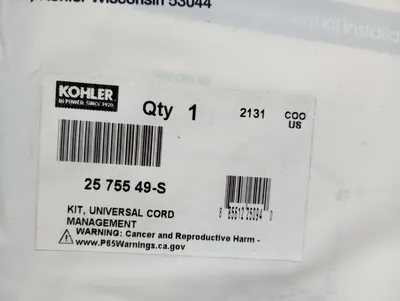 Kohler 25 755 49-S Universal Cord Management Kit GEN50 PRO37 PRO64 PRO90 bag New