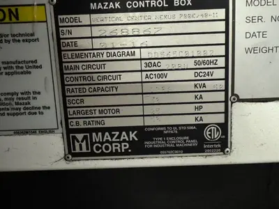 2016 MAZAK NEXUS VCN 700E/40-II CNC, Machining Centers | Machinery Central (9)