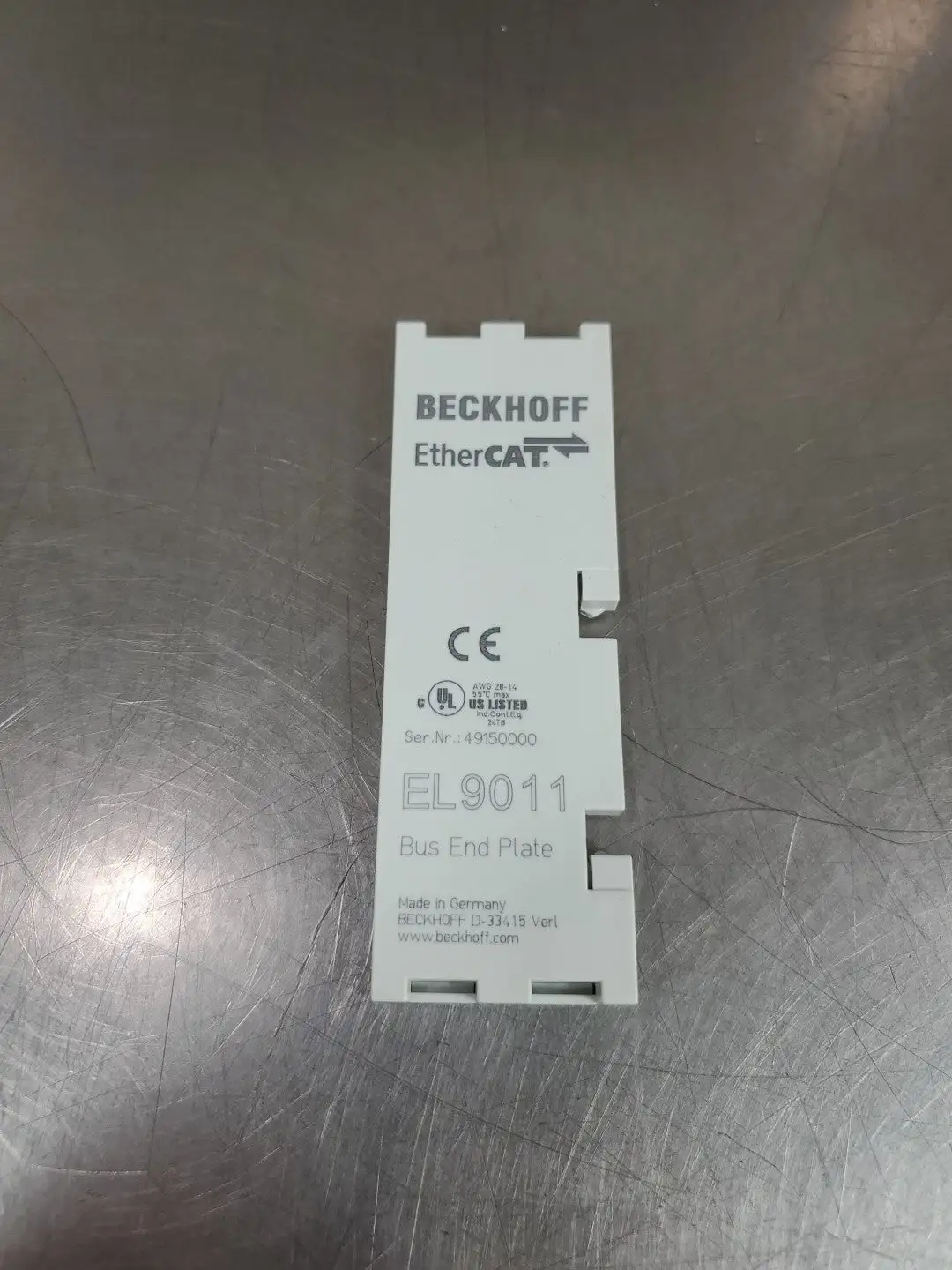 USED Beckhoff EL9011 ETHERCAT BUS END PLATE