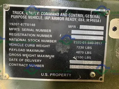 USED 2009 AM GENERAL HMMWV M1165A1 SPECIAL OPS TACTICAL VEHICLE 3000 MILES