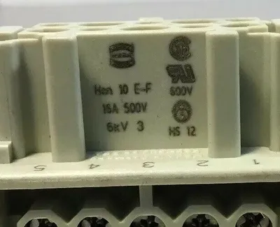 Harting HAN 10 E-F Connector 16A, 500V, 6kV 10 Pin 4D