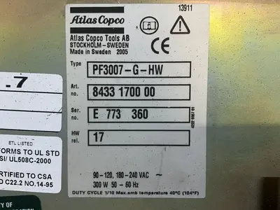 Used 2005 ATLAS COPCO PF3007GHW Industrial Controls Ohio US | HGR 24 #1508142
