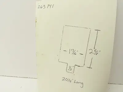 Press Brake Die Blank 20-1/4" Long 1-13/16" Wide 2-5/8" High 1/2" Tang