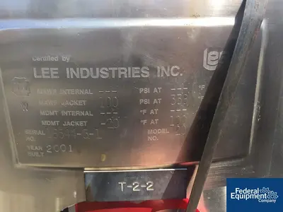 USED Lee Industries 20 Gal Lee Twin Motion Kettle, 316 S/S, 100#
