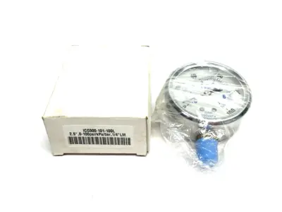ICO300-101-100L | Spray Systems  Pressure Gauge 2.5" Face 0-100psi, 1/4" LM - New – Open box