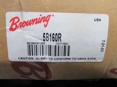 Browning 5B160R 5 Groove 16" Sheave Pulley Cast Iron Size A or B Grooves