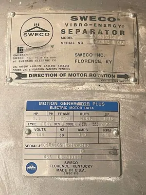 USED SWECO XS48SS158WC BASE ONLY