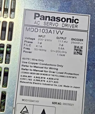 PANASONIC MDD103A1VV Servo Drive AC MDD103A1VV Panasonic