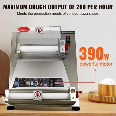 Pizza Dough Roller Sheeter, adjustable  3"  to 15" Inch Automatic Commercial Pizza Press
