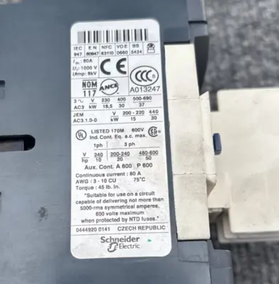 Used Schneider Electric/Telemecanique 0444920 0141 PLC Contactors California US | Davliegogo LLC #1706733