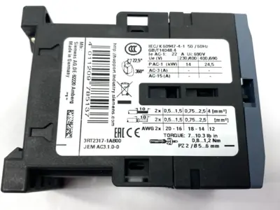 USED SIEMENS SIRIUS CONTACTOR 4NO 24V 50/60HZ 22A