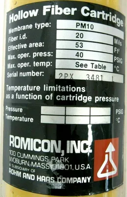 NEW ROMICON PM10 HOLLOW FIBER FILTER CARTRIDGE