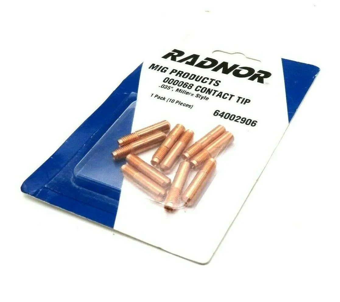 NEW 1 PACK 10PCS. RADNOR 000-068-035 CONTACT TIPS 64002906