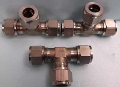 QTY. 3. HOKE 11/16" X 11/16" X 11/16" STAINLESS ST...