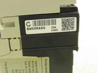 Fuji BW50RAGU3P020 3-Pole Auto Circuit Breaker 20A 500V 3Ph Molded Case Lot of 3