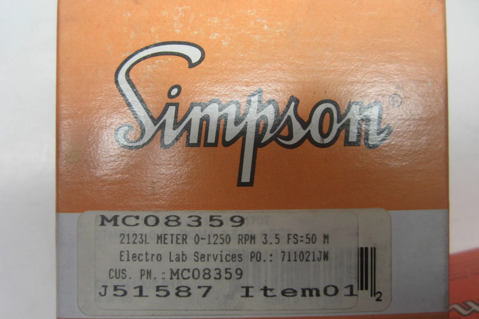NEW SIMPSON MC08359 METER 2123L