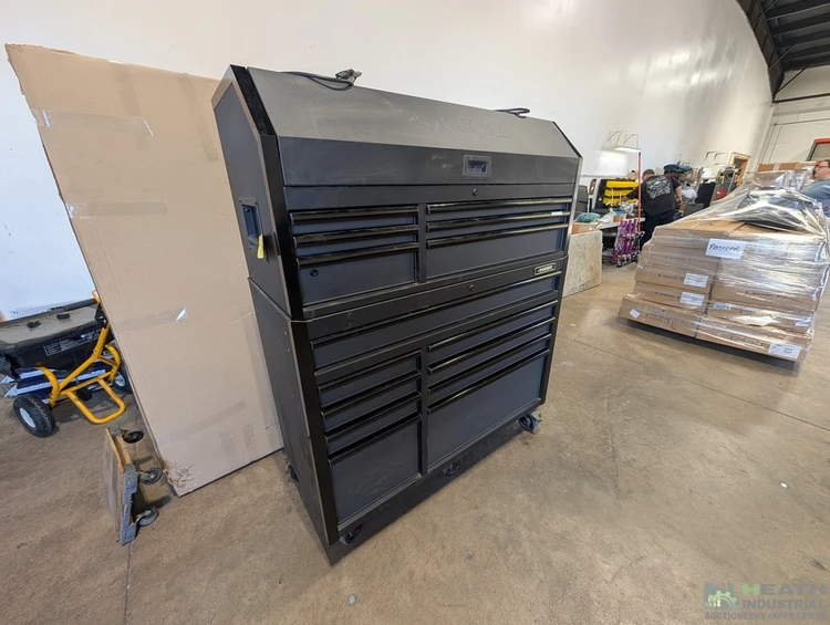 Used _UNKNOWN_ HUSKY FIFTEEN DRAWER PORTABLE TOOL CHEST 52 X 24 X 64 LIGHTED TOP Tool Carts Illinois US | Heath Industrial Auction Services #1546794