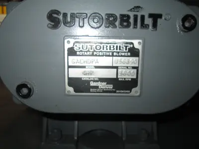 Sutorbilt Positive Displacement Pump and Motor, 15 HP, Single Phase