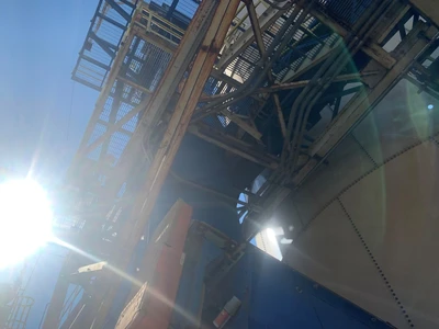ENGINEERED SYSTEMS BUCKET ELEVATOR, APPROX. 42" BUCKET X 50' HT.