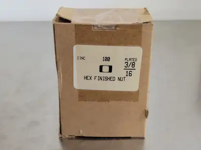 3/8"-16 Zinc Plated Hex Finished Nut (Box of 100)