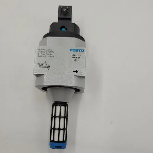 Used FESTO FESTO PNEUMATIC VALVE HEE-...-D-MIDI-24 & MUFFLER & MSEB-3-24VDC FESTO - SOLENOID VALVE Solenoid Valves | ND Industrial Surplus #1218742