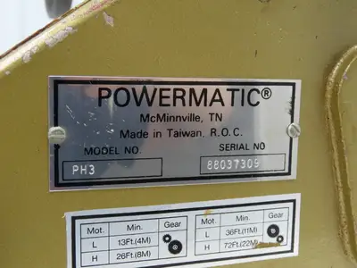Powermatic PH3 Table Saw Power Feed Roll Feeder 1Hp 230V 3PH 3-Roller 4-Speed