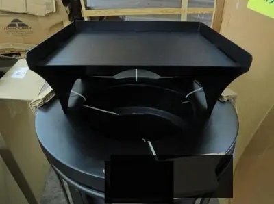 New* Outdoor Heavy Duty 36-Gal Trash Receptacle w/ Tray Top Rain Hood and Insert