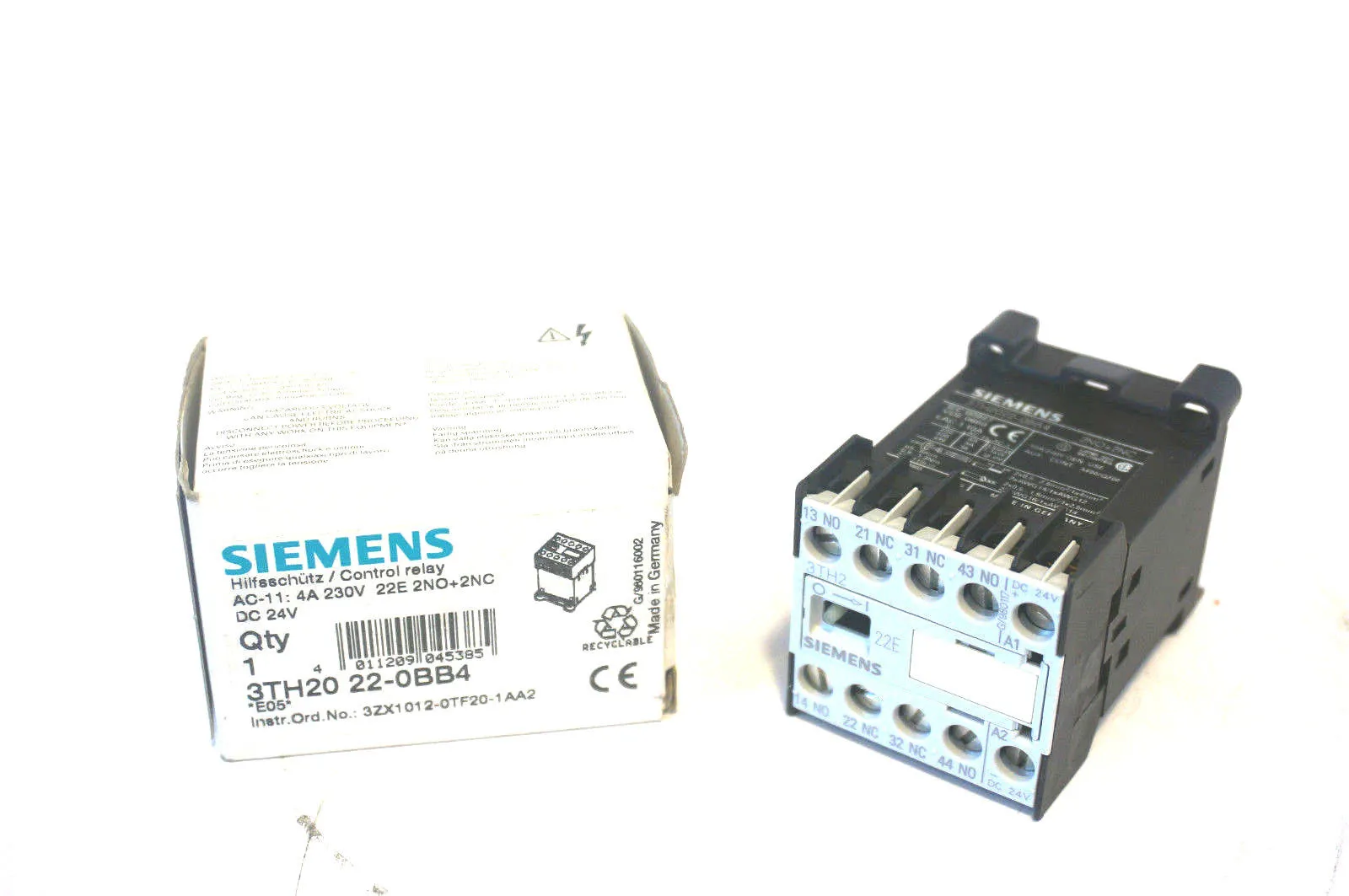 NEW SIEMENS 3TH20-22-0BB4 CONTROL RELAY 3TH20220BB4