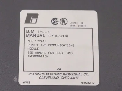 USED RELIANCE ELECTRIC 57416-S COMMUNICATION MODULE 0-57416, 57C416