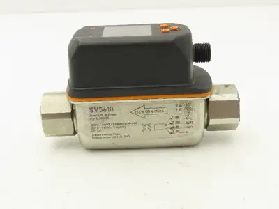 IFM SV5610 Vortex Flowmeter w/Display 18-30VDC 32-634GPH/.55-10.55GPM 1/2"FNPT