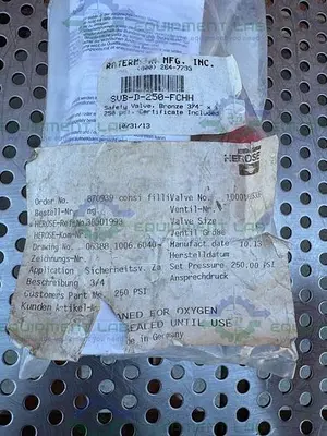 NEW HEROSE 30001993 BRASS SAFETY VALVE W/ 3/4" NPT FITTING, 250 PSI