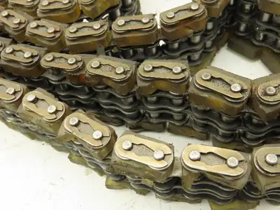 Non-Marking Rubber Top Double Strand Conveying Roller Chain 1/2" Pitch 11'