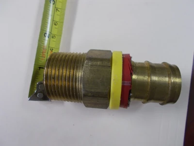New 1" Brass Hole Barb X 1 3/16" Male NPT Adapter (Lot of 3)