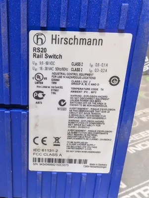 Hirschmann RS20-0800T1T1SDAEEH07.0.02 Managed 8 Port Ethernet Switch Used