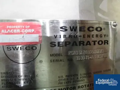 USED SWECO Sweco Bag Dump Station with 40" Screener