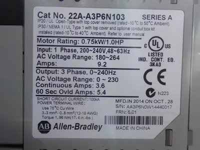 NEW ALLENBRADLEY 22AA3P6N103