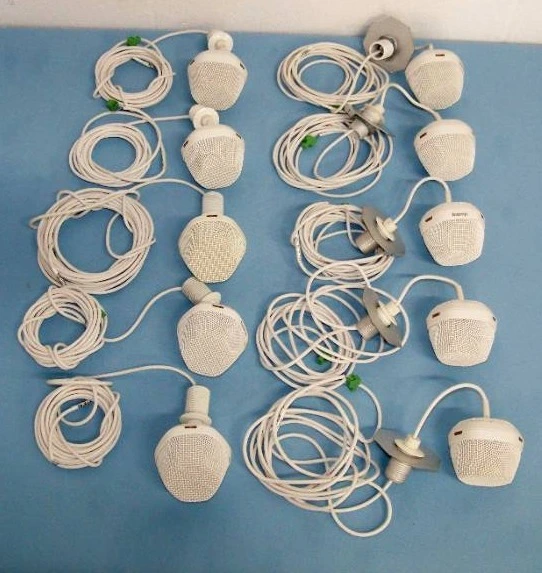 (10) Biamp Parle TCM-1EX Pendant Microphones / Mics (White)