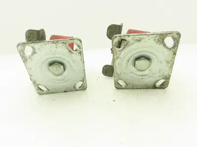 4" Caster Wheel Poly/Cast Locking Swivel Base 2" Wide 5-1/2" Height Lot of 2