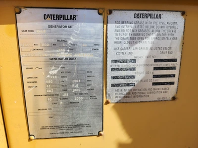 USED CATERPILLAR 1100KW CAT 3512